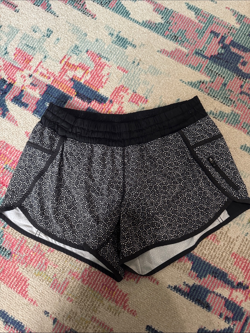 lululemon athletica Black & White Speckle Athletic Shorts